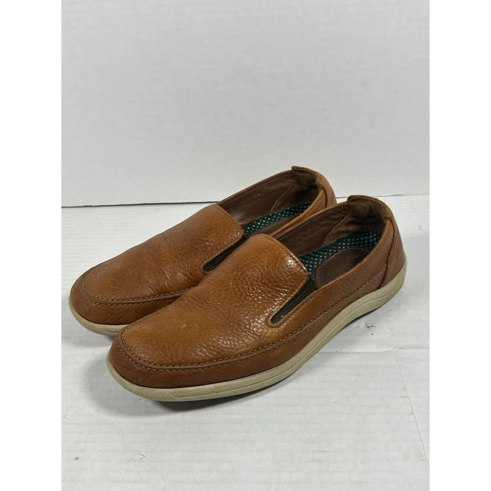 SAS Weekender‎ Mens Tan Pebbled Leather Slip On Loafers Size 9 M 25-1077